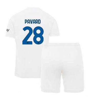 Inter Milan Benjamin Pavard #28 Segunda Equipación Niños 2023-24 Manga Corta (+ Pantalones cortos)